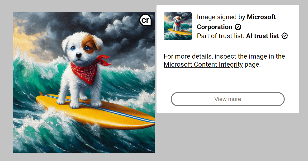 C2PA-signed Bing Creator image