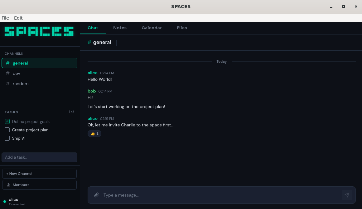 Encrypted Spaces demo app